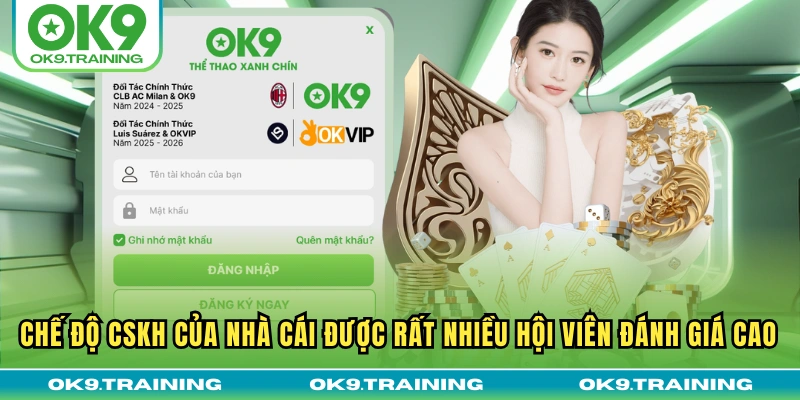 Đăng Nhập OK9 2 Chế độ CSKH của nhà cái được rất nhiều hội viên đánh giá cao